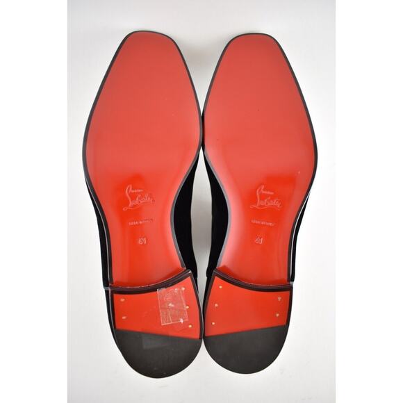 Christian Louboutin Men Greggo Orlato Flat Black Velvet Oxford Dress Loafer 41 8 main image 6